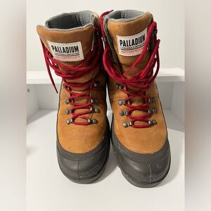Palladium Men's Brown and Red Waterproof Boots